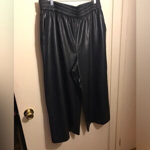 ⭐️ Scoop Black Faux Leather Wide-Leg Pants Size XXL 20 NWT